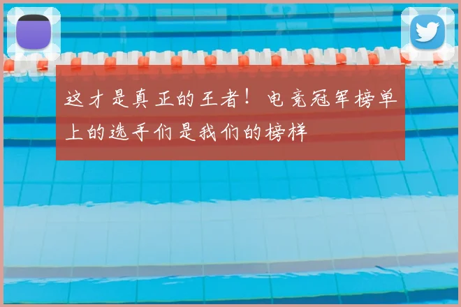 这才是真正的王者！电竞冠军榜单上的选手们是我们的榜样